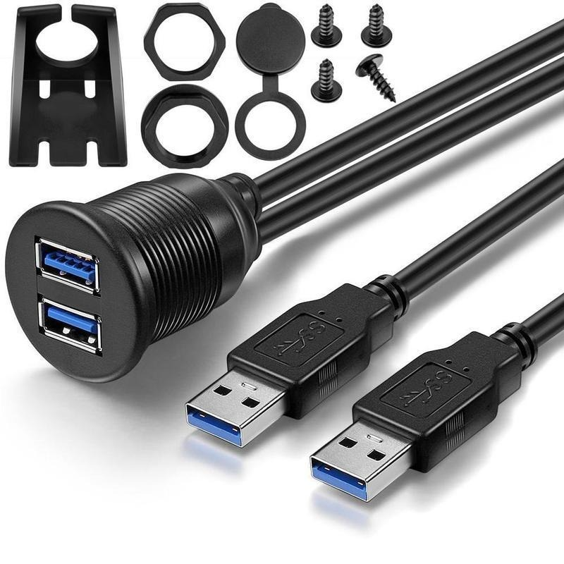 Dual USB 3.0 macho para fêmea cabo