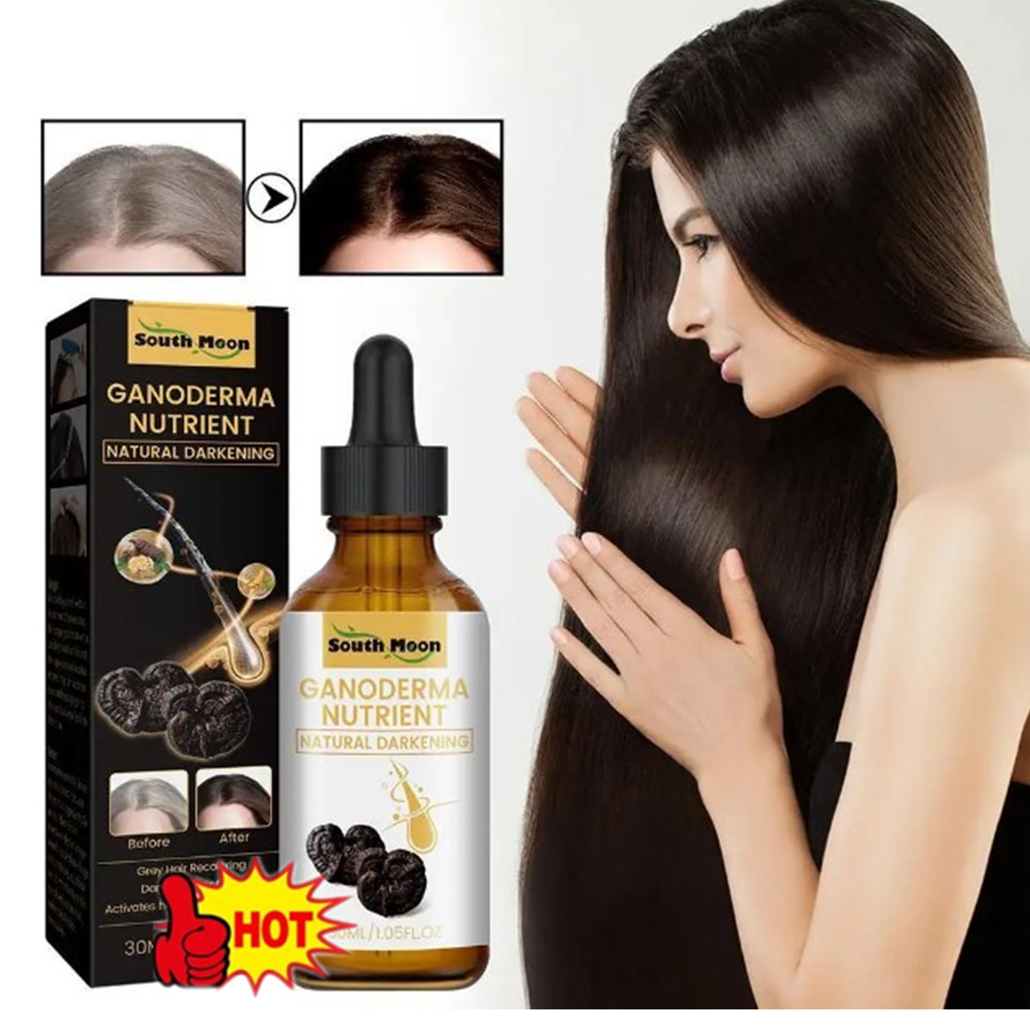 Best of Black Hair Oil Anti Greying Hair Serum White To Black Anti-frizz Repair Scalp Moisturizing Hair Care Essence Hair Massage D5U4 Reviews & Tips