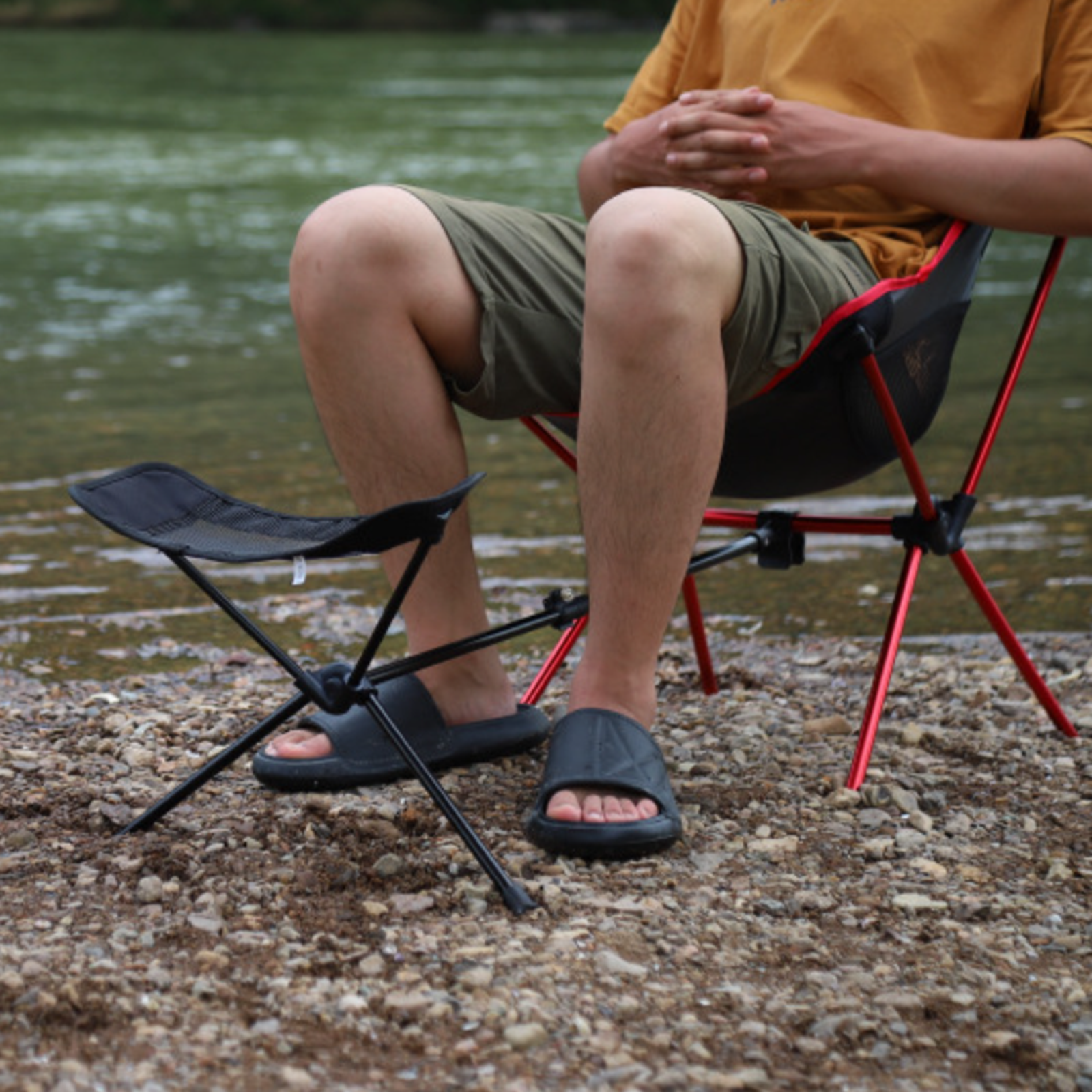 Folding Chair Footrest Retractable Feet Legs Rest Foldable Non Slip Footstool for Fishing Picnic Camping Outdoor