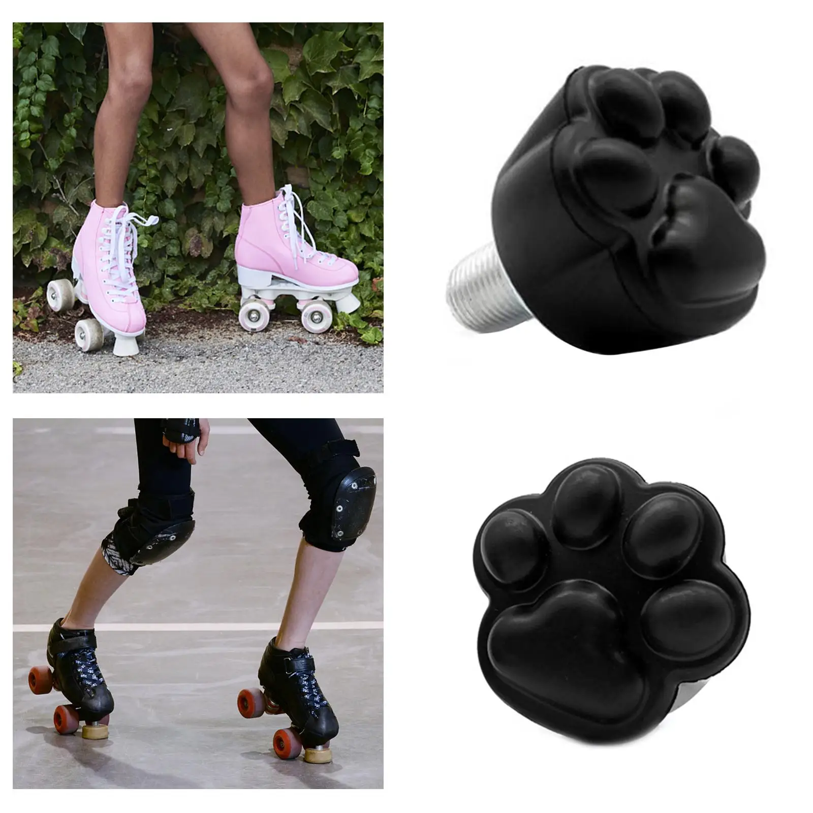 Cat Paw Roller Skate Toe Stoppers, Inline Roller Skates Toe Stop Plug, Anti-slip Skate Shoes Brake Block Pad Replacement
