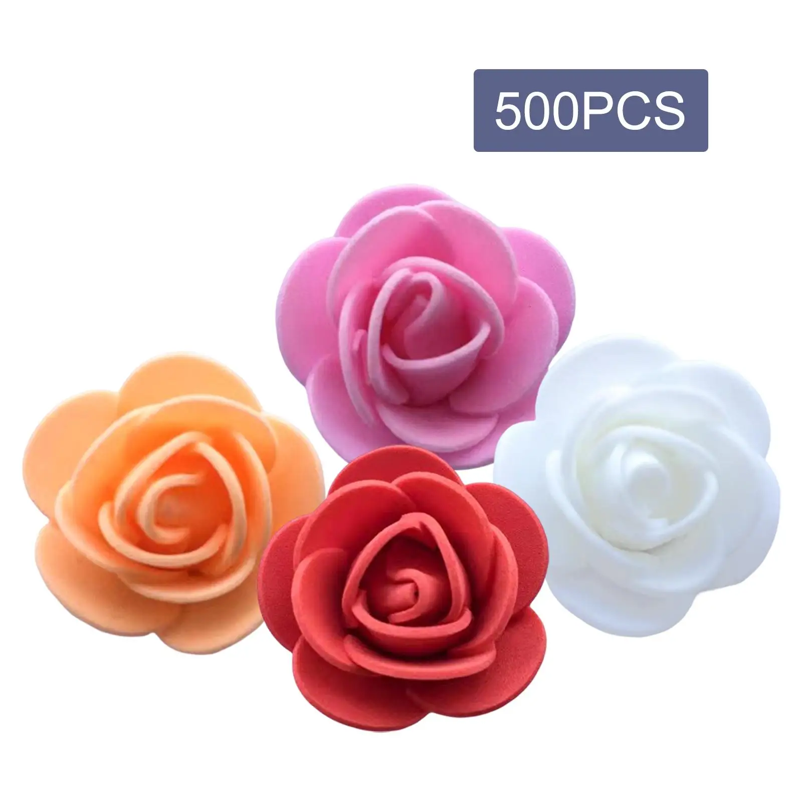 500x Mini Artificial Rose Heads Stemless Flower Heads Flower Arrangement for Wedding DIY Gifts Boxes Home Table Decoration