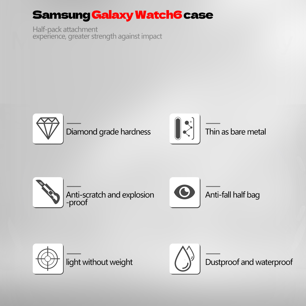 Metal Starp+Case for Samsung Galaxy Watch6 Classic 43mm 47mm PC Case for Galaxy Watch6 5 40mm44mm Stainless Steel Bracelet Strap