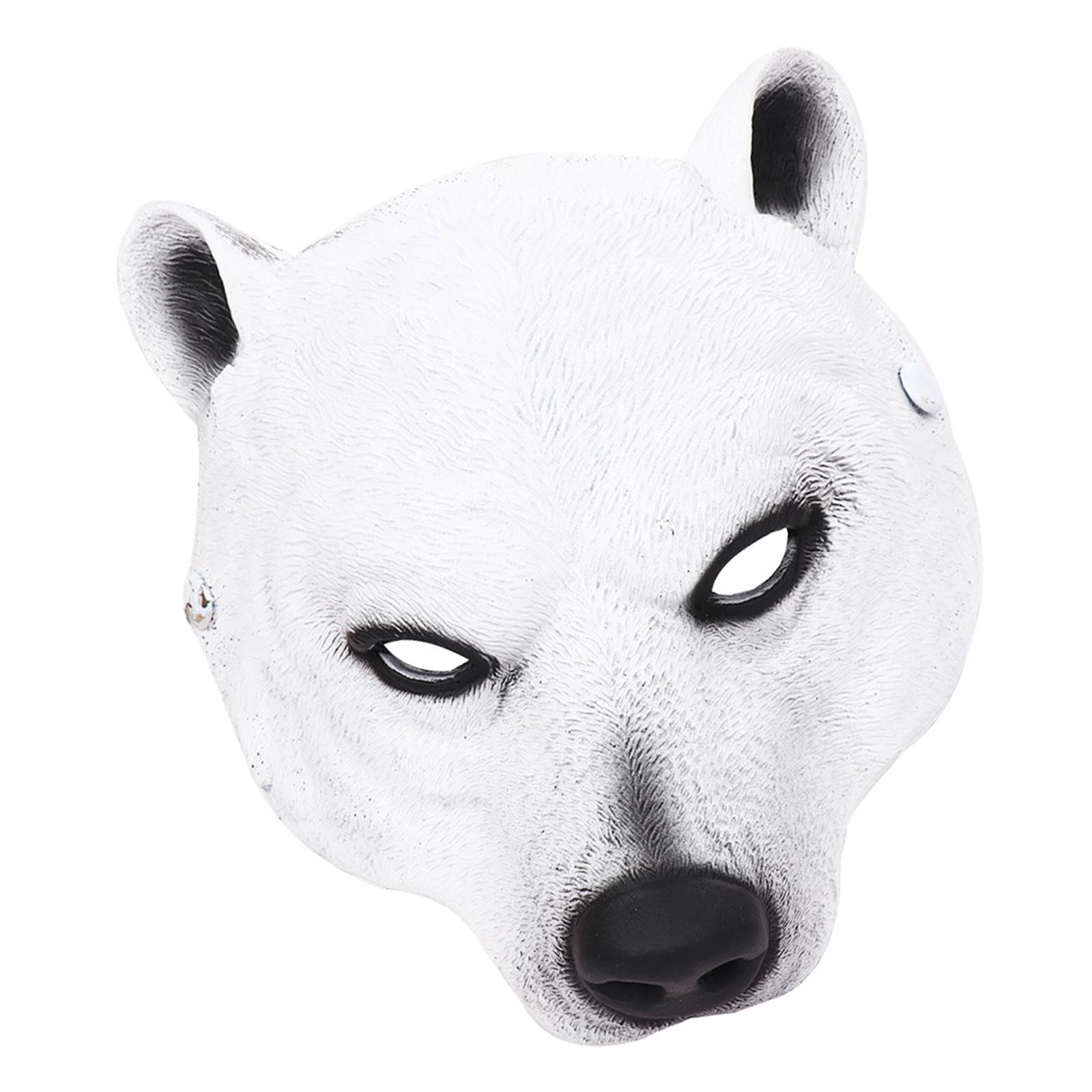 3D Halloween Polar Bear Mask Lightweight Facial Cover Novelty Realistic Half Face Mask for Festival Decor Cosplay Party Costume