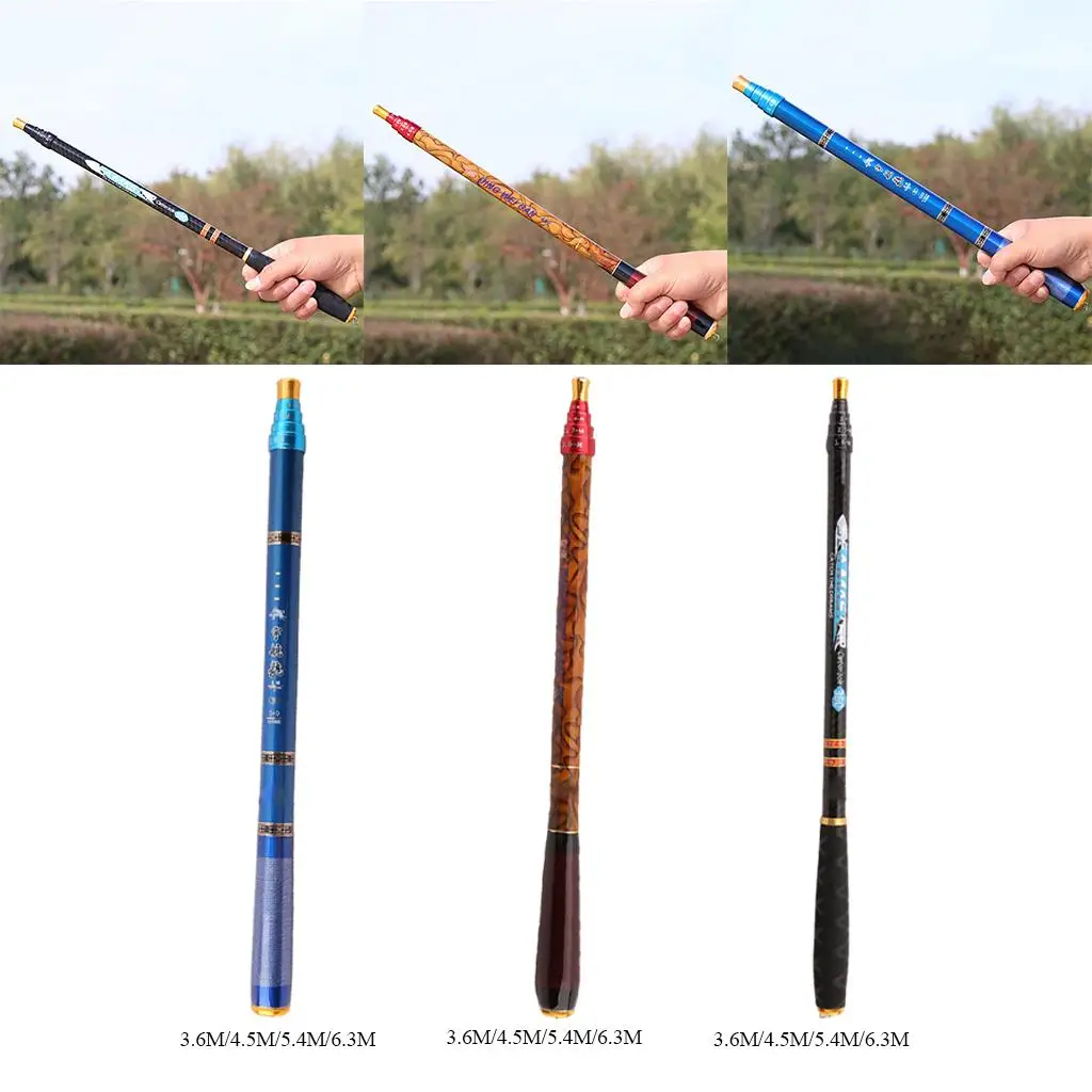 Portable  Fishing Rod Pole Travel  Fishing Poles  Fishing Equipment, 3.6m/4.5m/5.4m/6.3m