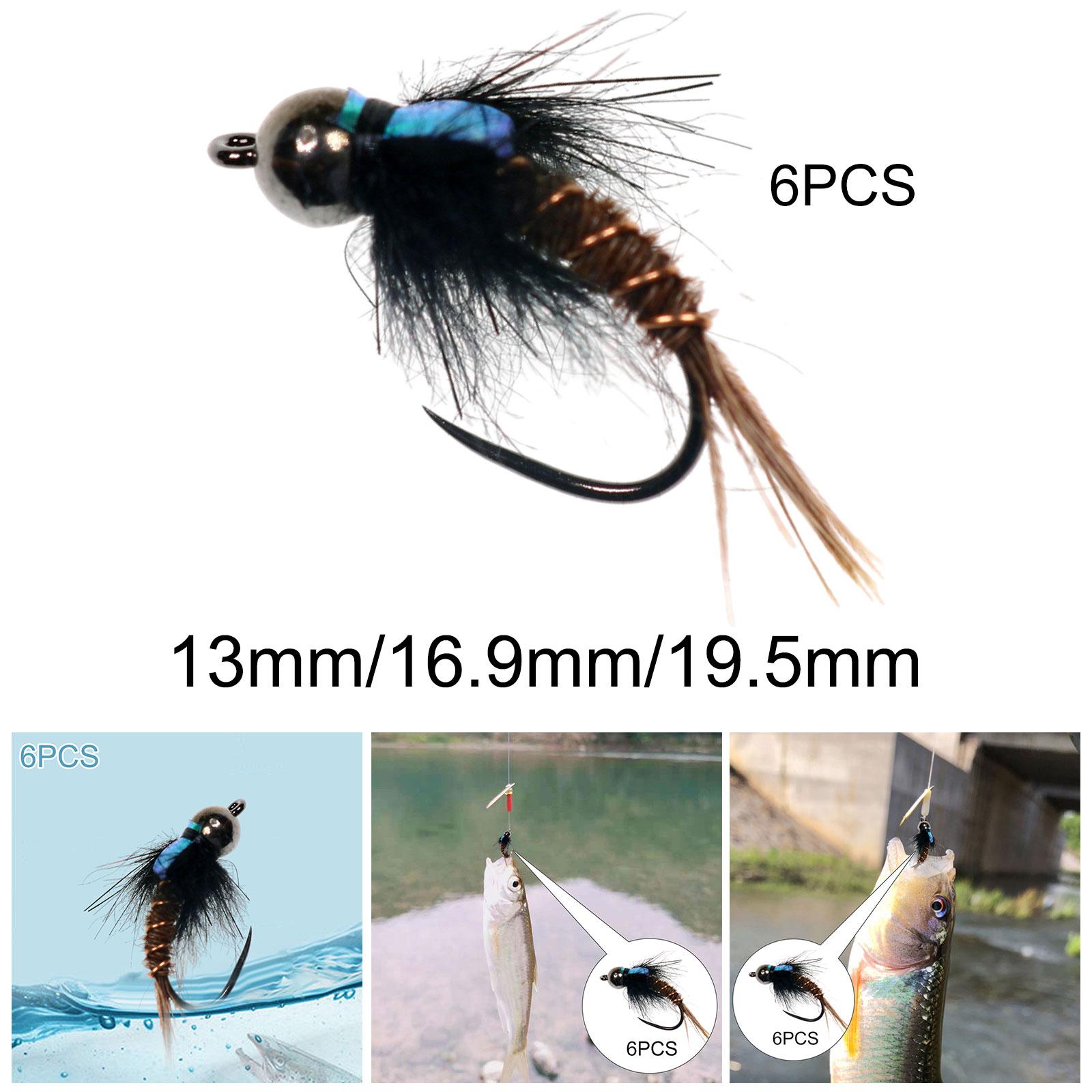#8 #10 #12 Multi 6 Pieces Emulational Flash Back Pheasant Tail Biomimetic Fishing Lures Fishing Lure Trout Fishing for Outdoor