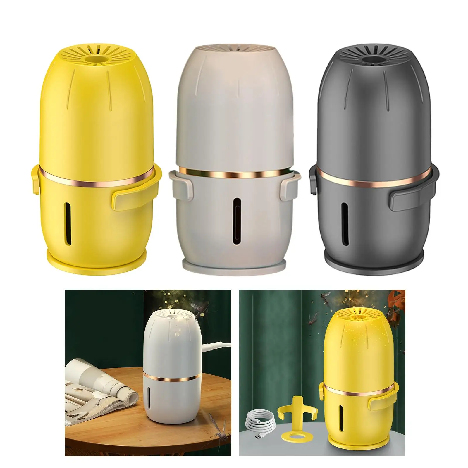 Portable Mosquito Repellence Fly Killer USB Rechargeable Mosquito Trap Pest Repellers Low Noise for Bedrooom Office Indoor