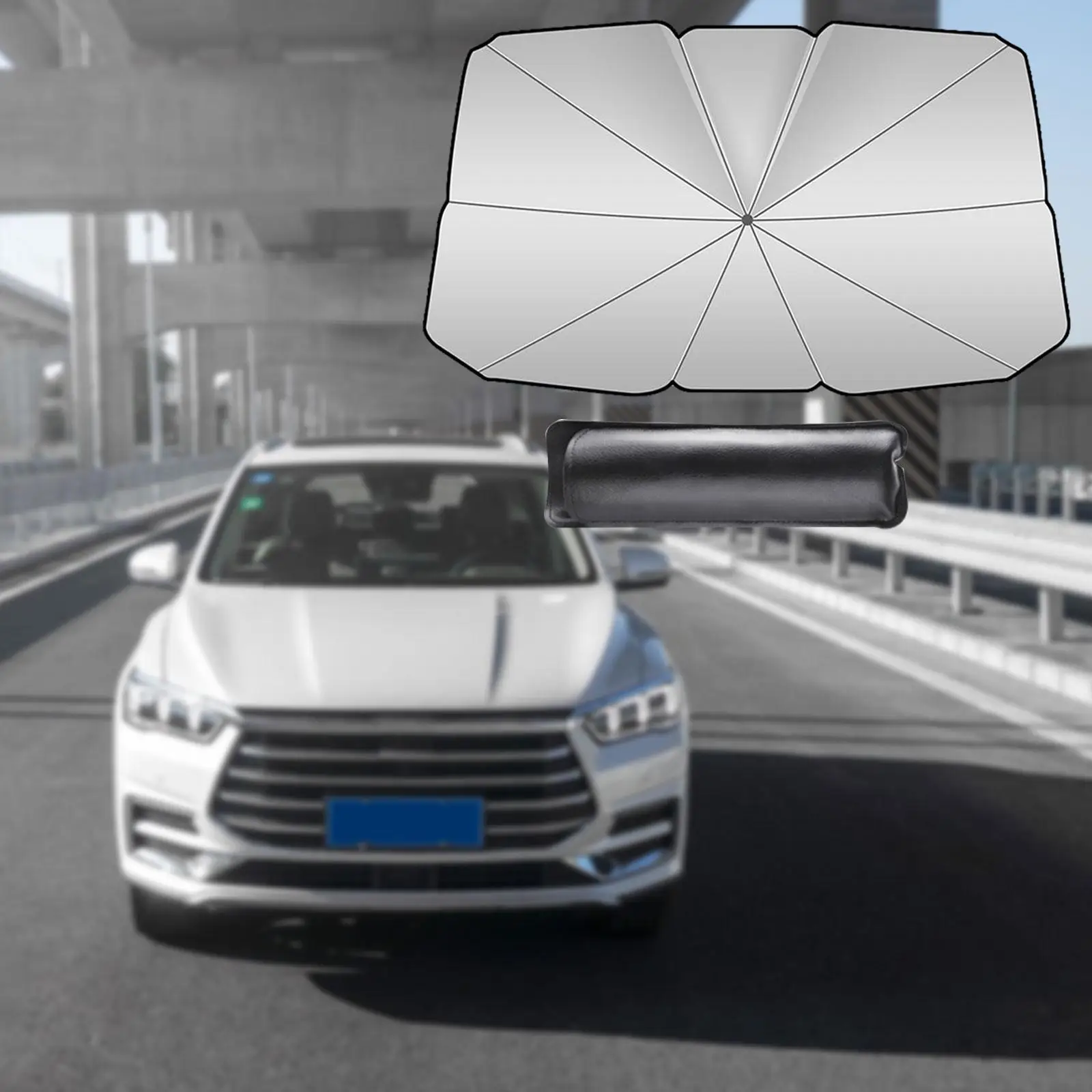 Truck Car Windshield Sun Shade Umbrella for Byd Atto 3 Plus 2022 Reflector Umbrella Comfortable to Hold Convenient Foldable