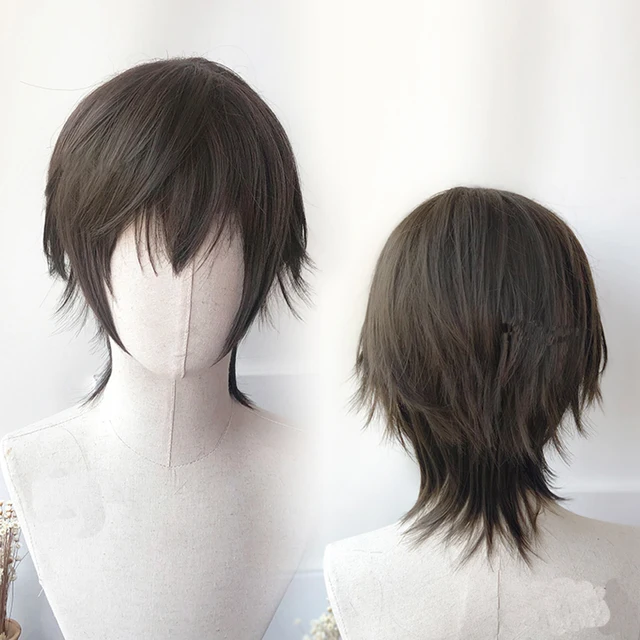 Men's Wig Synthetic Cosplay Anime Hair Short Heat Resistant Natural Hair  Wolf Tail Mullet Bob Wig With Bangs - AliExpress
