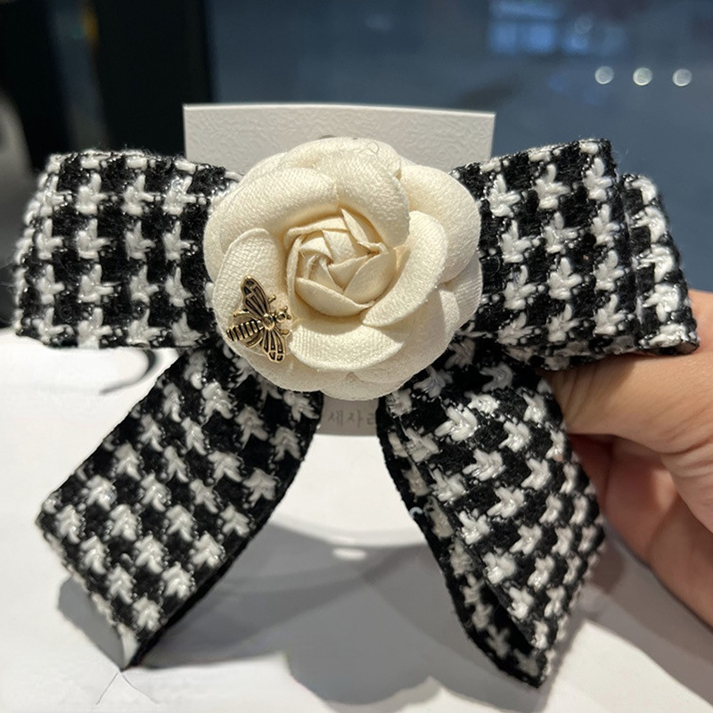 Koreanische Bowknot Blume Hahnen tritt Haar gummis Kopfschmuck einfache Kopfs eil Mädchen niedlichen Lederband Ring Cilps Mädchen Accessoires – Detail 7