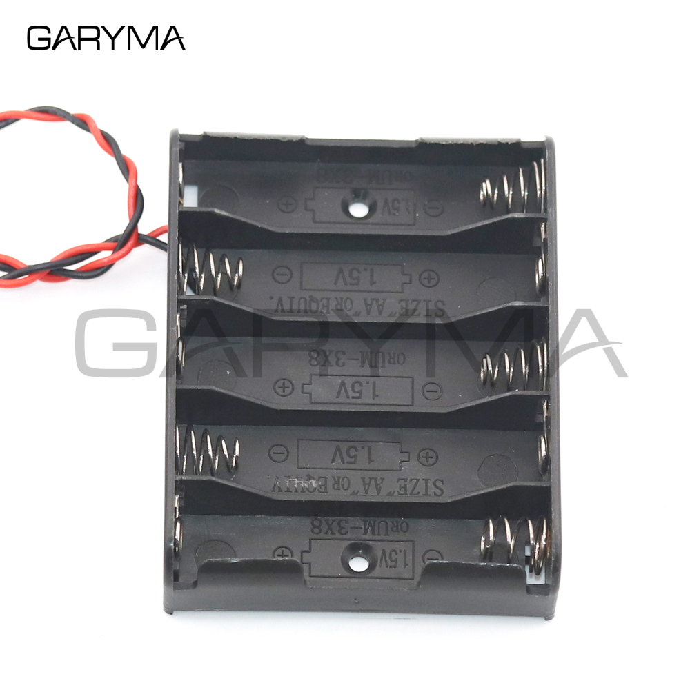 1,5 V ~ 15V Schwarz Kunststoff Lagerung Box AA Batterie Halter Batterie Clip Fall mit DIY Draht Führt 1x 2x 3x 4x 5x 6x 8x 10x Slot – Detail 6