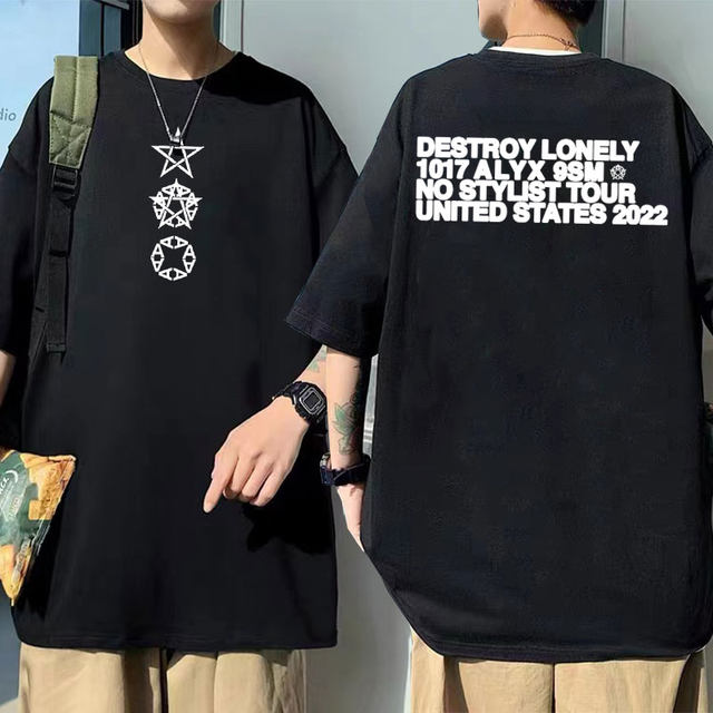 Rapper Destroy Lonely Alyx Print Tshirt Male Oversized 100