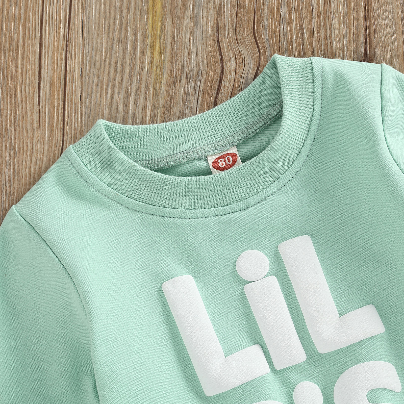 FOCUSNORM 0-5Y Herbst Baby Mädchen Schwester Schöne Kleidung Sets Brief Gedruckt Lange Hülse Pullover Sweatshirt + Hosen – Detail 6