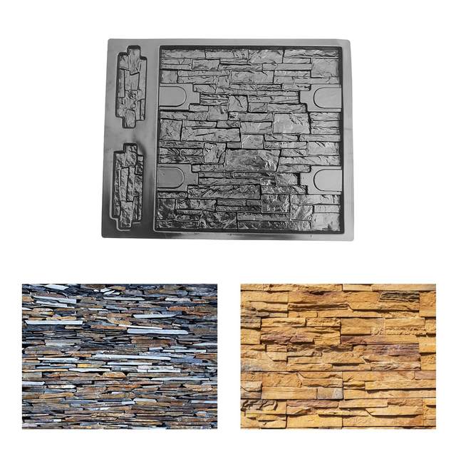 Moldes de hormigón de pared 3D, molde de piedra, plástico ABS para  decoración de jardín, yeso - AliExpress