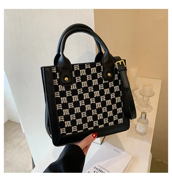 Sexy Dance Checkered Print Women Small Square Bag Shoulder Chain