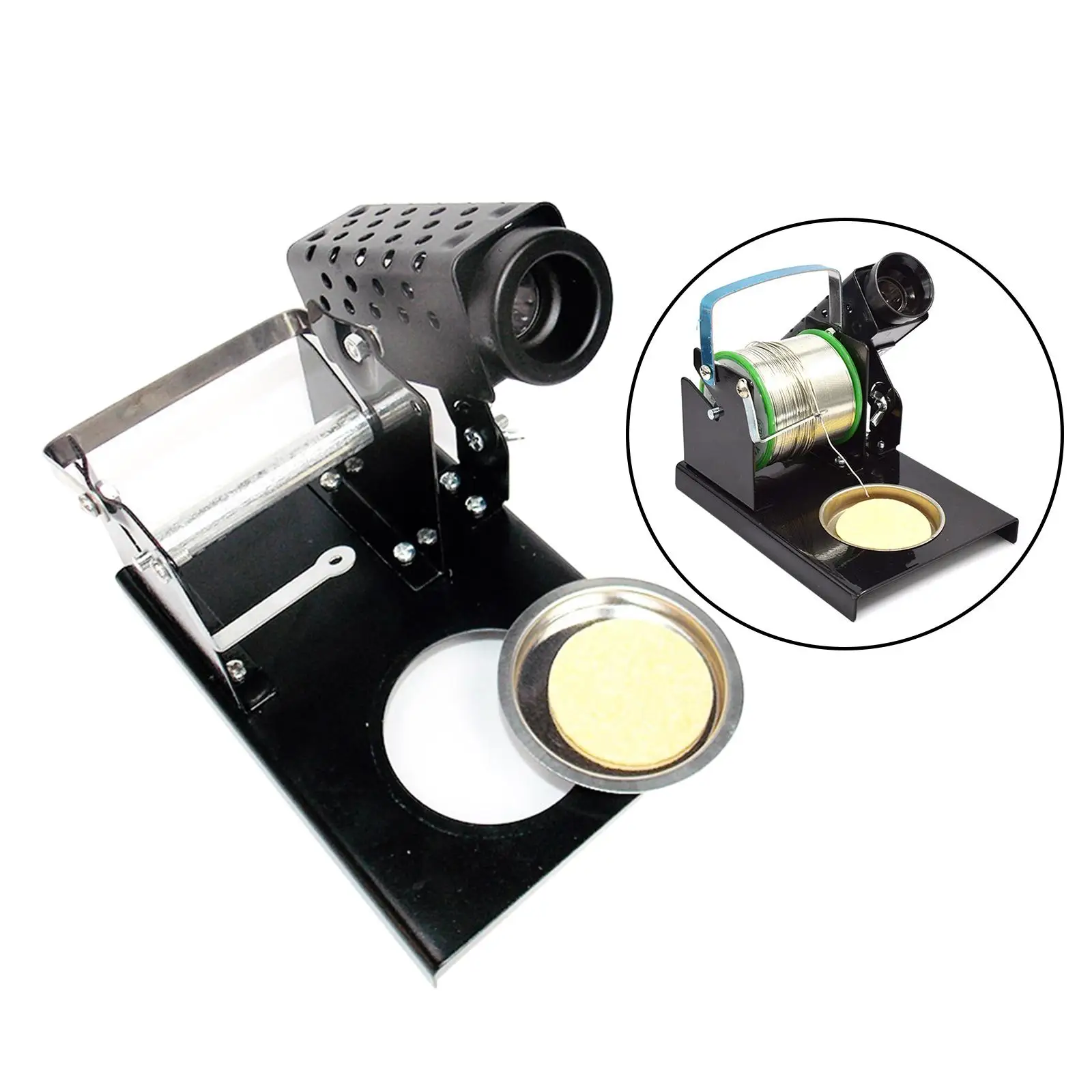 Heavy Duty Soldering Iron Stand with Cleaning Sponge Welding Accessories Metal Base High Temperature Resistance
