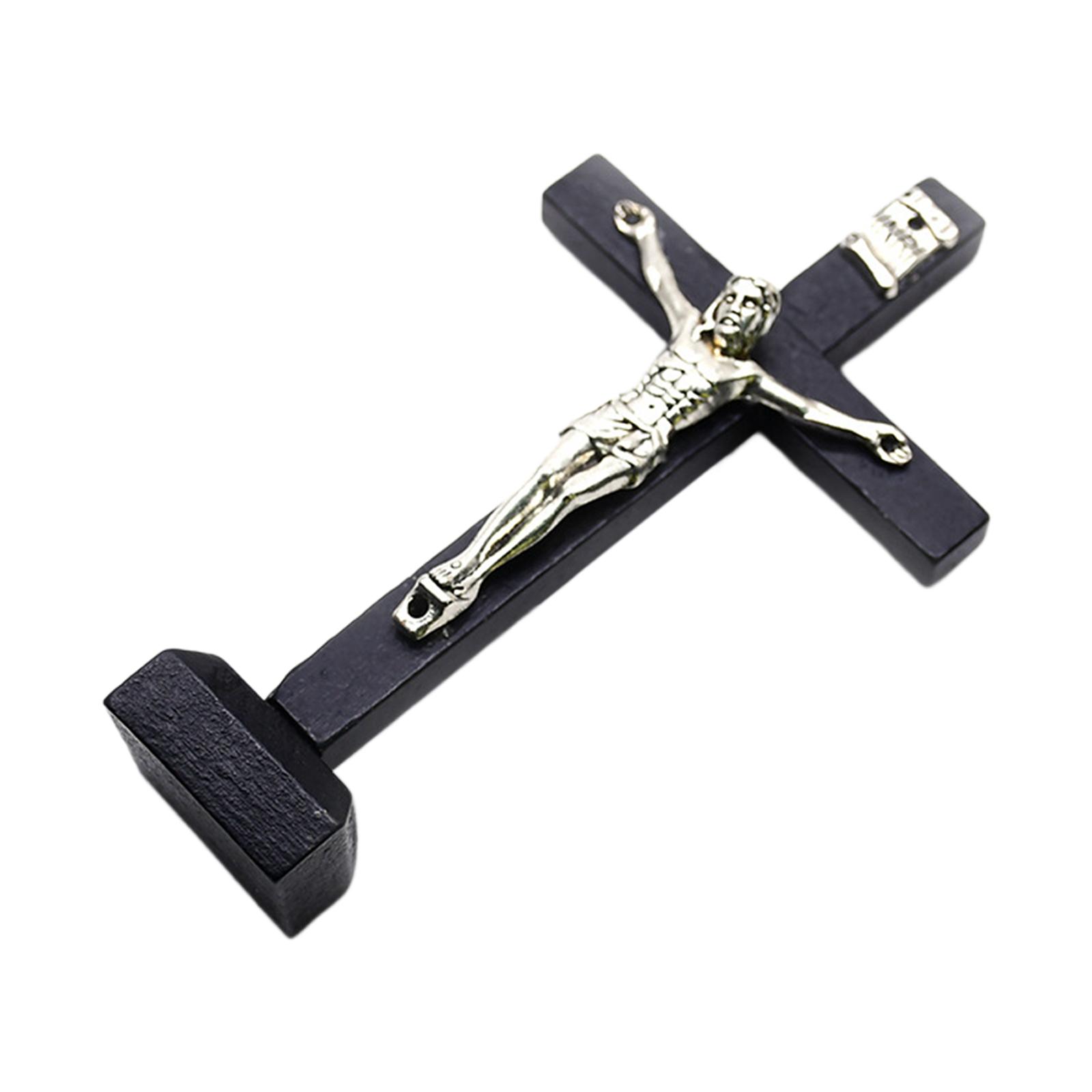 Crucifix Tabletop Decor 4 inch Wood Cross jesus Statue for Decoration Gifts