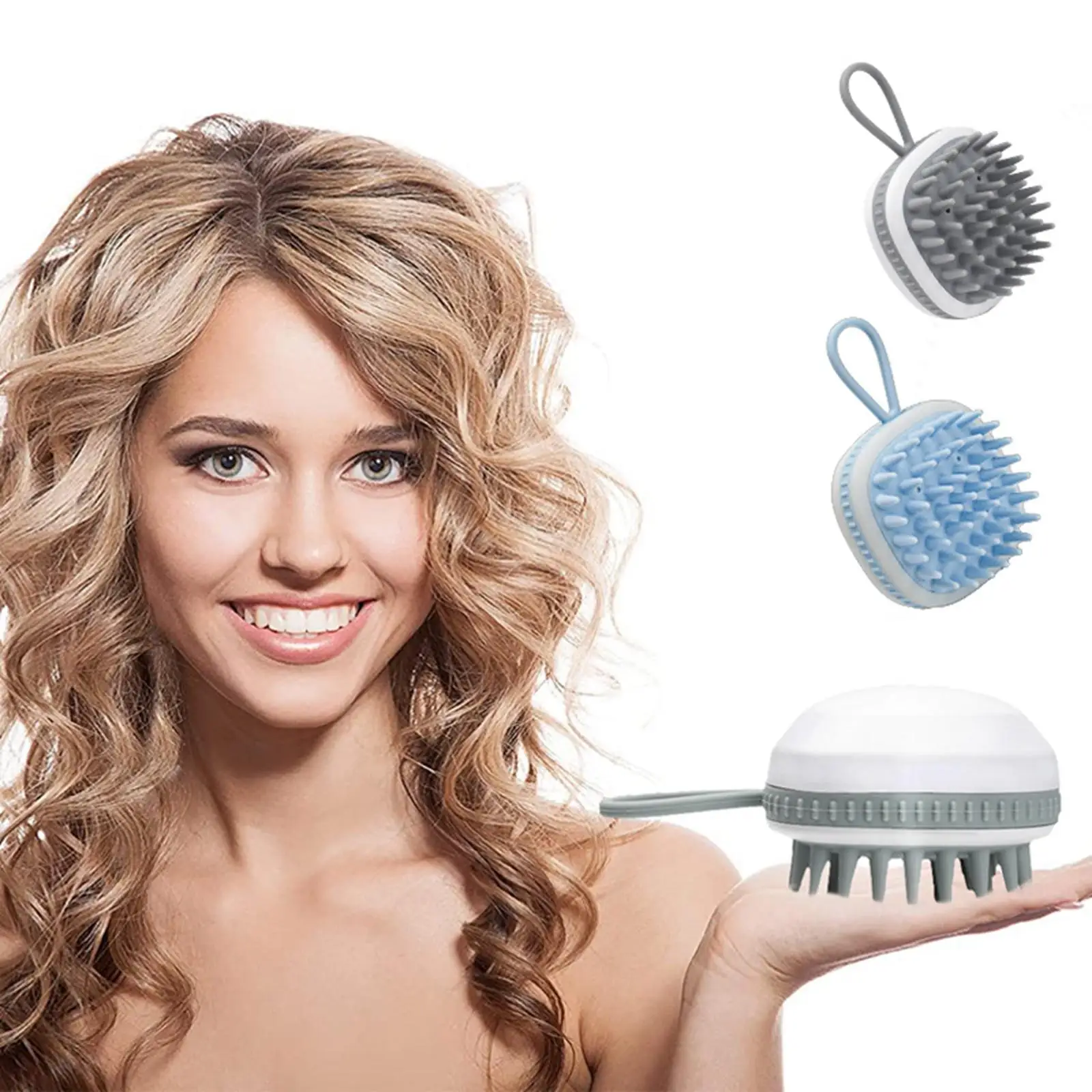2x Hair Shampoo Brush Scalp Massager Exfoliator Head Scrubber for 