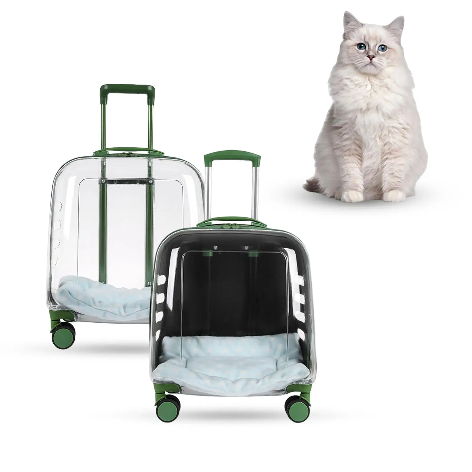 Pet Trolley Case Cat Luggage Bag Breathable Holes Silent Multifunctional Luggage Handbag for Cats Dogs Travel Outdoor Camping