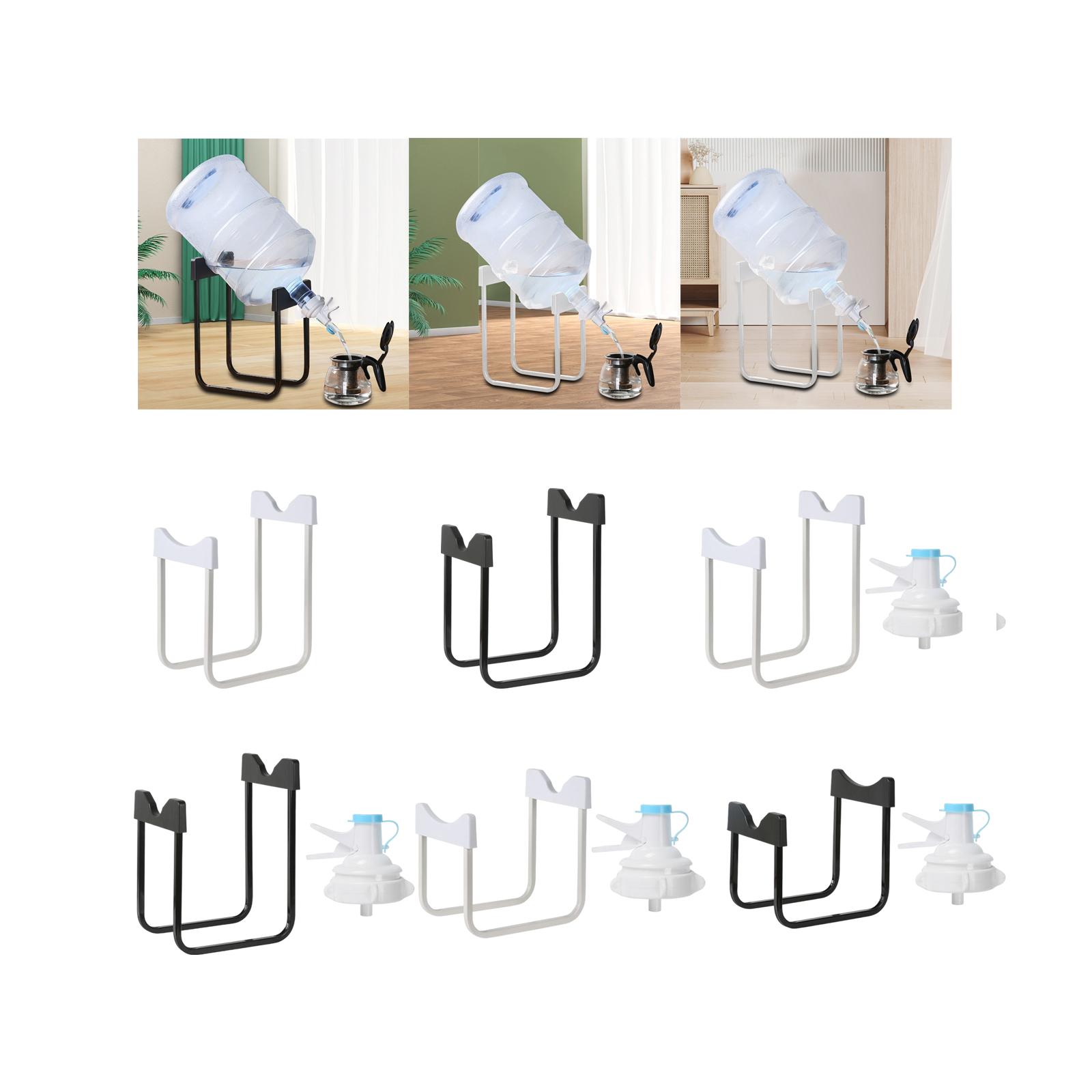 Water Bottle Holder Drink Dispenser Desk Metal Cradle Water Jug Stand Holder Water Cooler Jug Rack for Cabinet Office Table Home