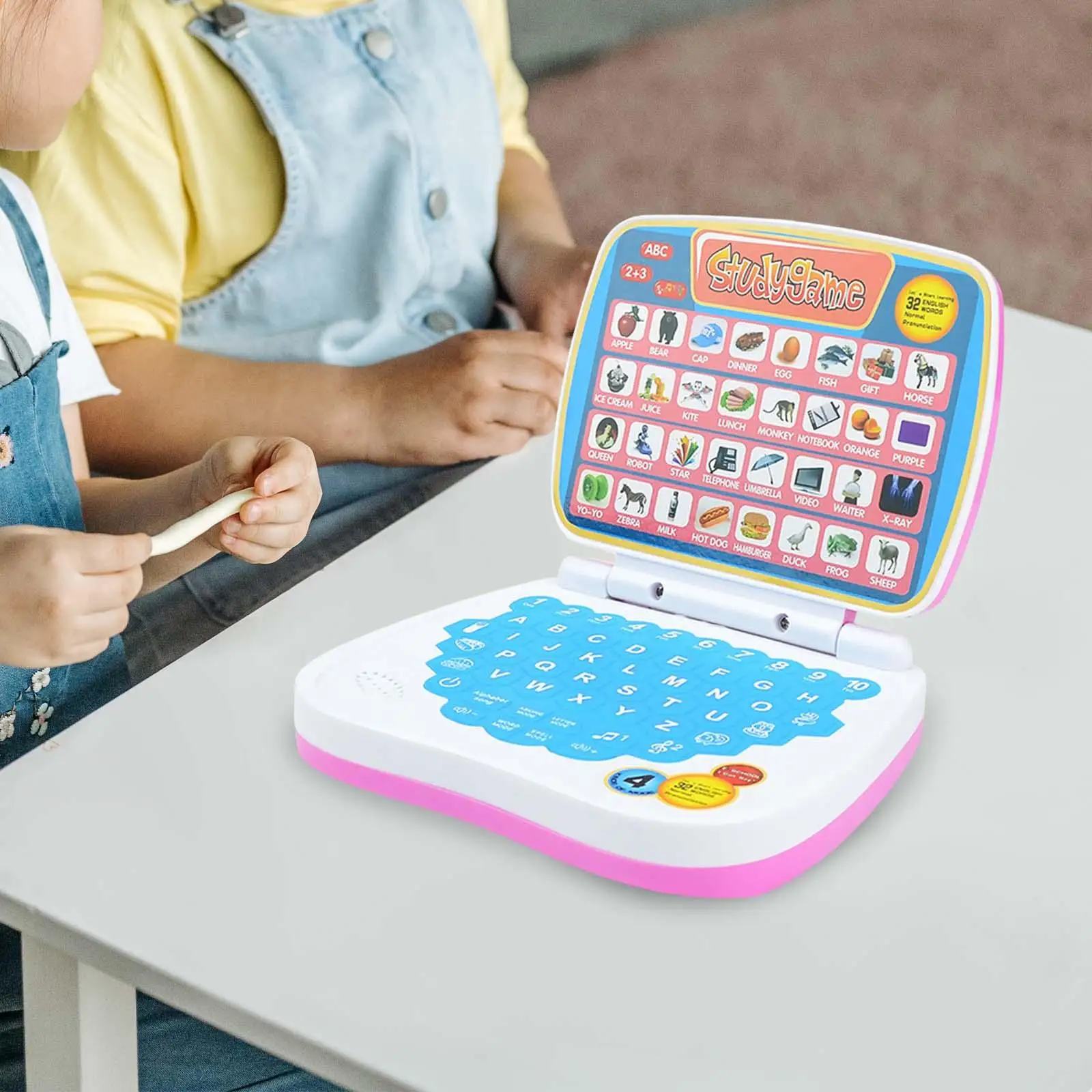 Multifunction Kids Laptop Toy,English Early Education Toy,Computer Child Interactive Learning Pad Tablet for Toddler Girls Boys