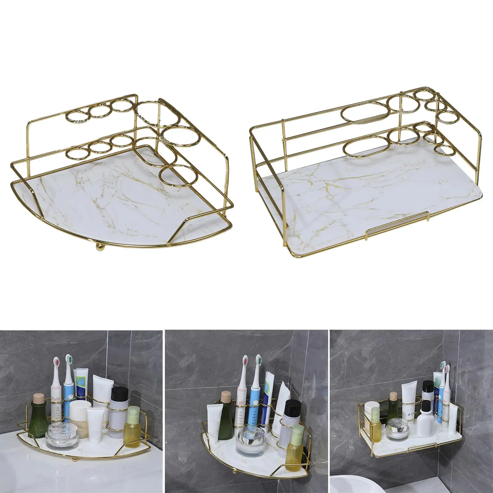 Organizer Multifunctional Large Capacity Freestanding 1 Tier Adjustable Storage Basket for Brushes