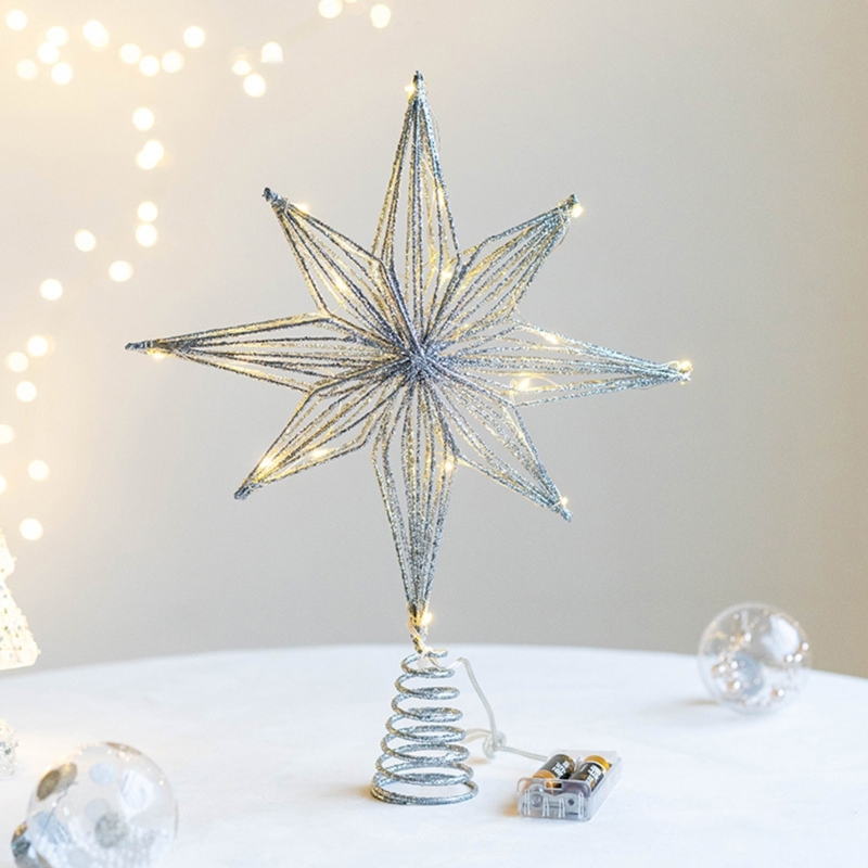 Description Picture 4 of itemChristmas Tree Toppers Star with LED String Lights Ornament for Home Decorations