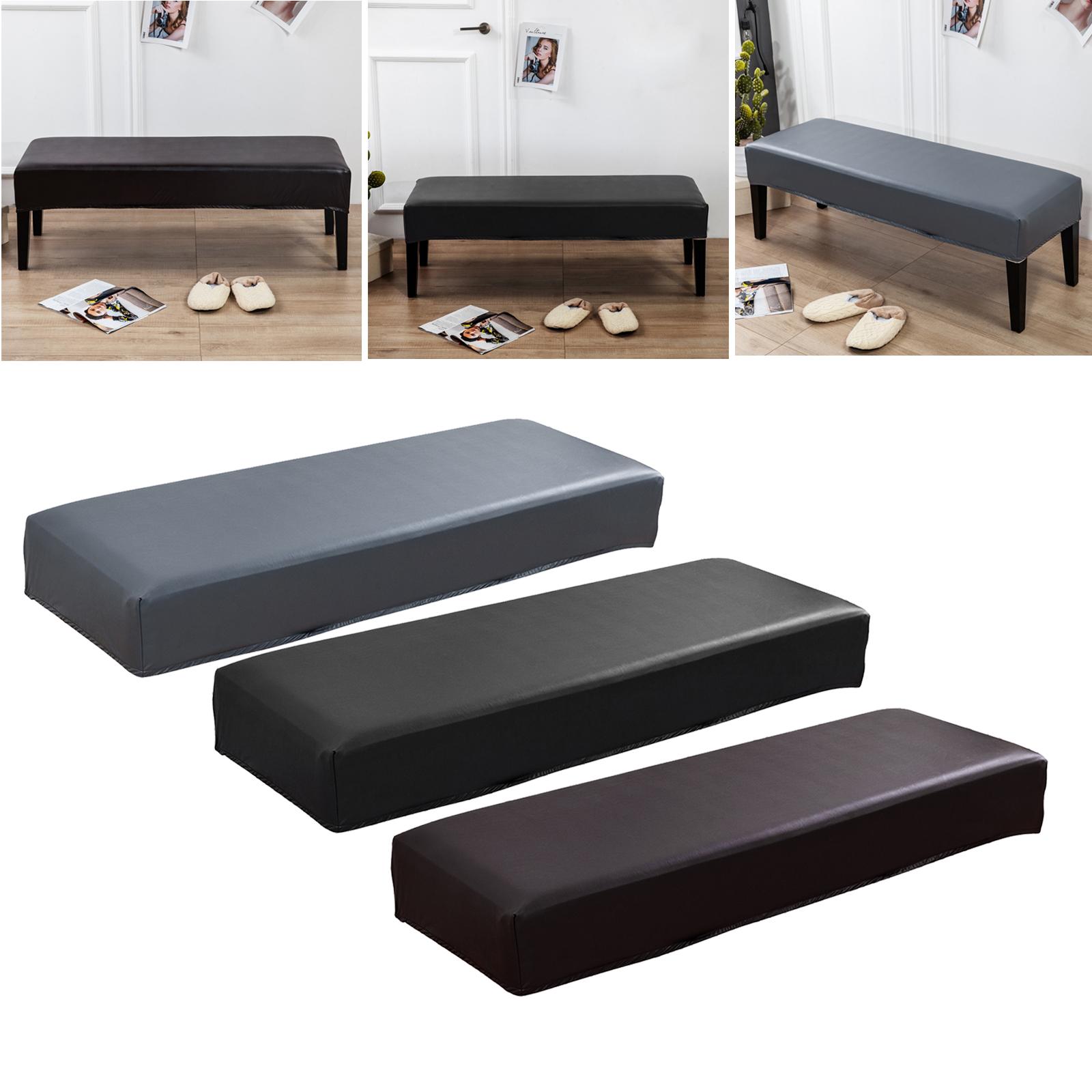 Soft Dining Bench Cover PU Rectangle Upholstered Removable Bedroom Kitchen Bench Long Seat Slipcover Decor