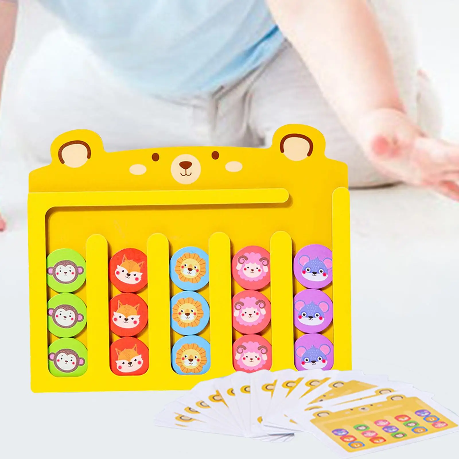 montessori Toys Slide Puzzle Color & Shape Matching Brain Teasers Game Preschool Educational