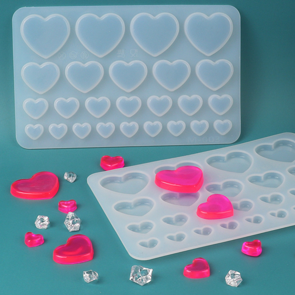 Description Picture 5 of itemMulticavity Diamond Love Candle Decoration Silicone Mold Peach Heart Candy Biscuit Cake Chocolate Mould Crystal Making Ice Tray