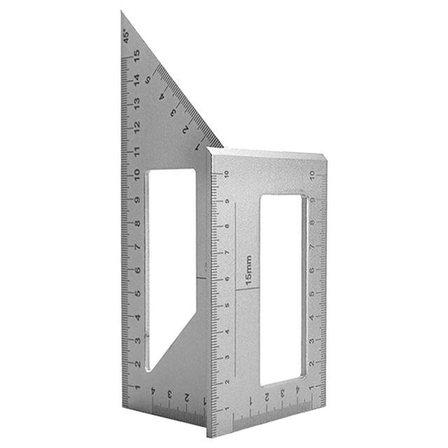 Multifunctional Angle Ruler Aluminum Alloy Silver Mark Rulers 45 90 135 Degree Square Ruler Vertical T Gauge Woodworking Tool