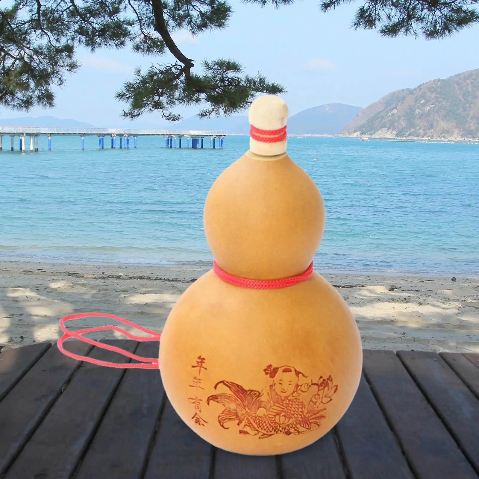 Flagon Outdoor Activities Desktop Decor Hanging Portable Water Bottle Gourd for Yard Living Room Office Housewarming Gifts