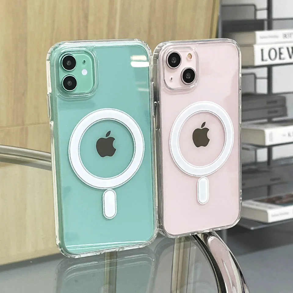 iphone 12 pro max clear case For Magsafe Magnetic Wireless Charger Case For iPhone 11 12 13 Pro MAX Mini Transparent Cover 13pro Soft TPU Cases Accessories iphone 12 pro max case