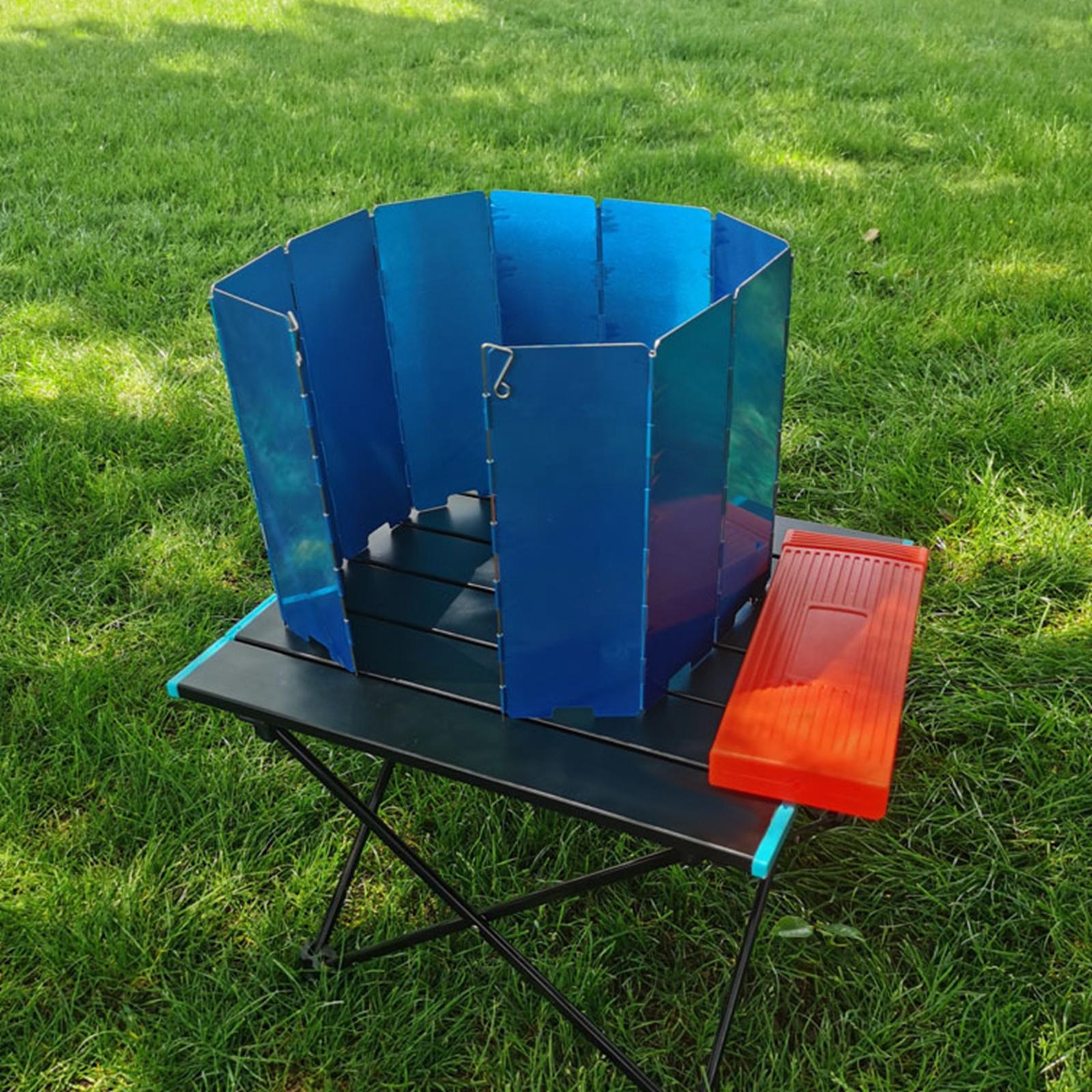 10 Plates Folding Wind Shield Camping Stove Windscreen Windshield Wind Protection Picnic Stove Windshield for Outdoor BBQ Picnic