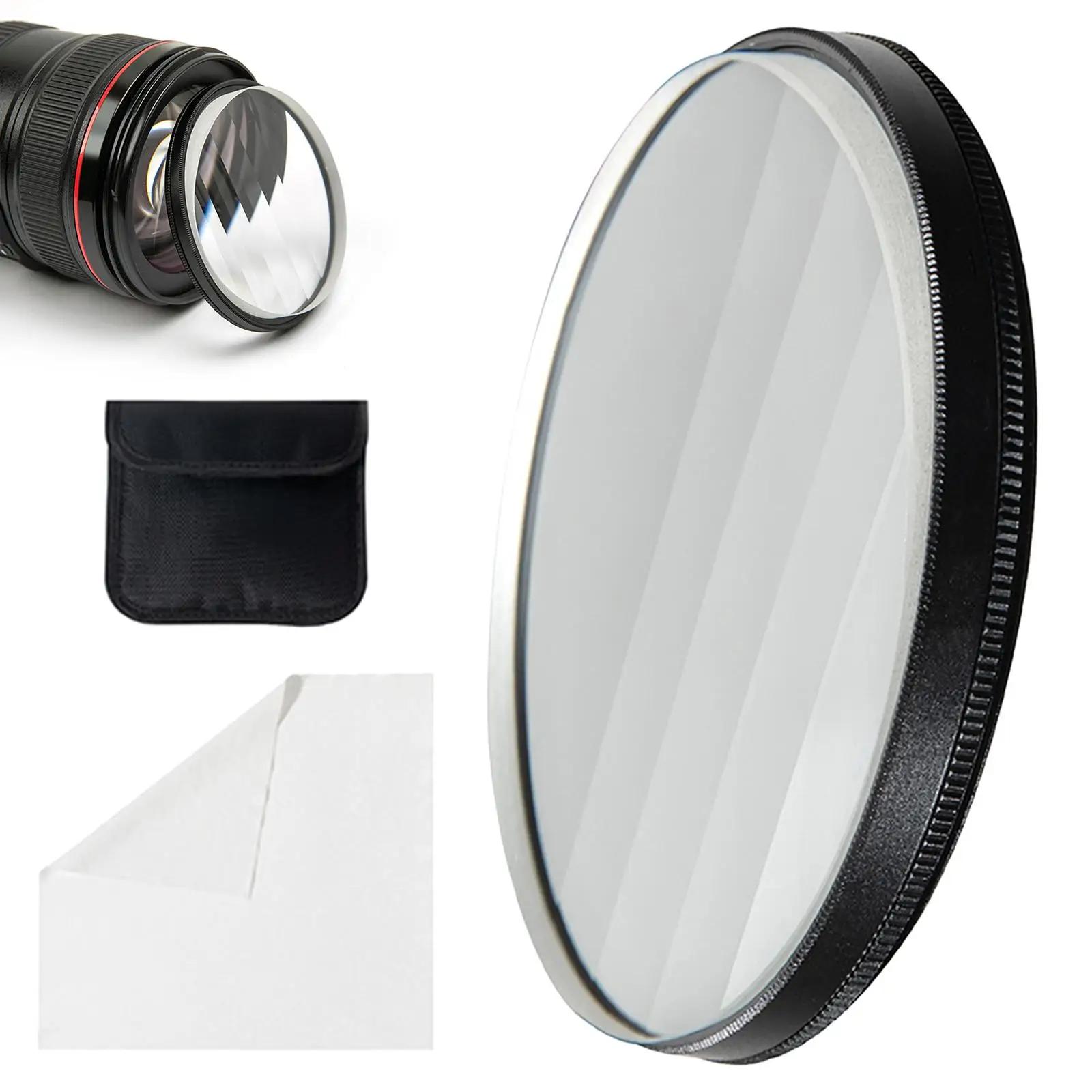 77mm Linear Glass  Lens Filter/ Variable Creative Subjects Foreground Blur Anamorphic Light  Effect/ for Camera Accessories/