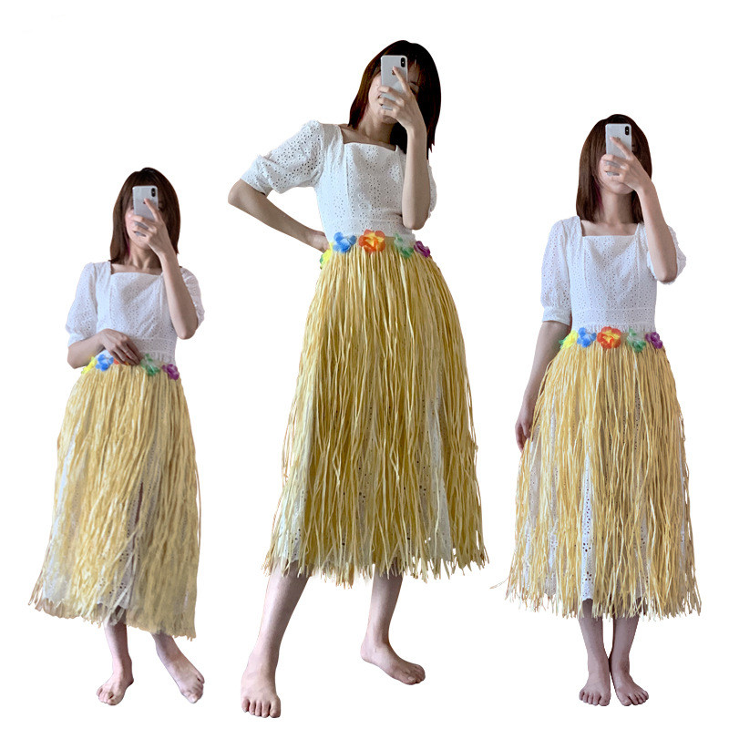 40CM/80cmKunststofffasern Damen Grasröcke Hula Rock Hawaiianische Kostüme Damen Dress Up Festliche & Partyzubehör – Detail 1