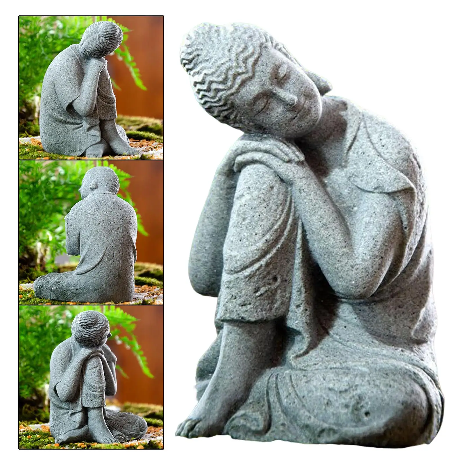 Mini Buddha Statues Handcrafted Resting Sleeping Buddha Figurines Sculpture for Bonsai Yoga Housewarming Decoration