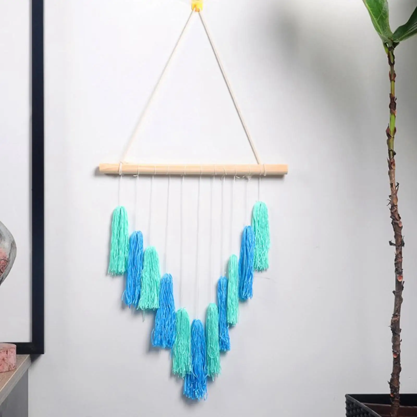 Chic Macrame Woven Tassel Tapestry Background Pendant Ornaments Bohemian Wall Hanging Decor for Nursery Apartment Wedding Party