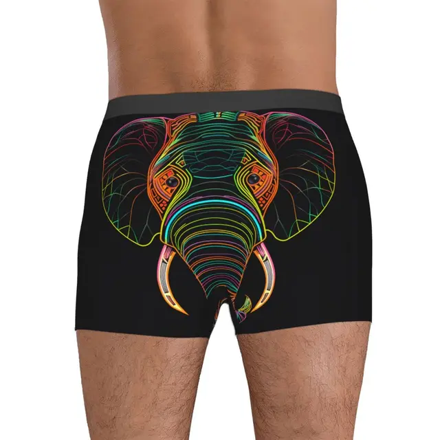 Elephant Underwear Neon Illustration Minimalist Pouch Trenky Boxer