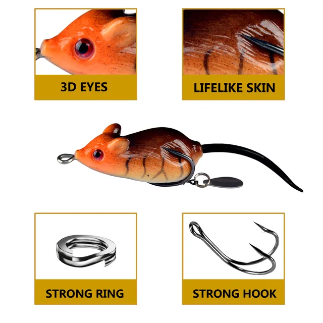 1pcs Whopper Popper 10.5cm 17g Topwater Fishing Lure Artificial Hard Bait  3D Eyes Plopper Soft Rotating Tail Fishing Tackle