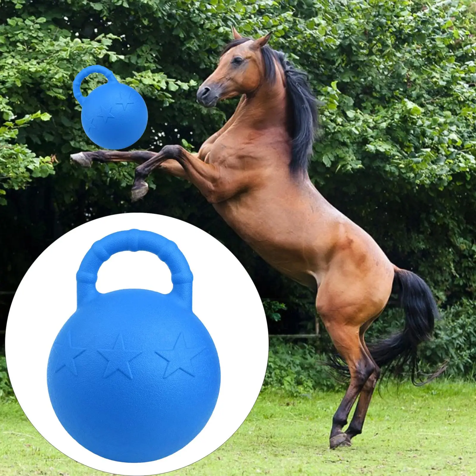 25cm Horse Play Game Ball With Handle Chew Playing Toy
