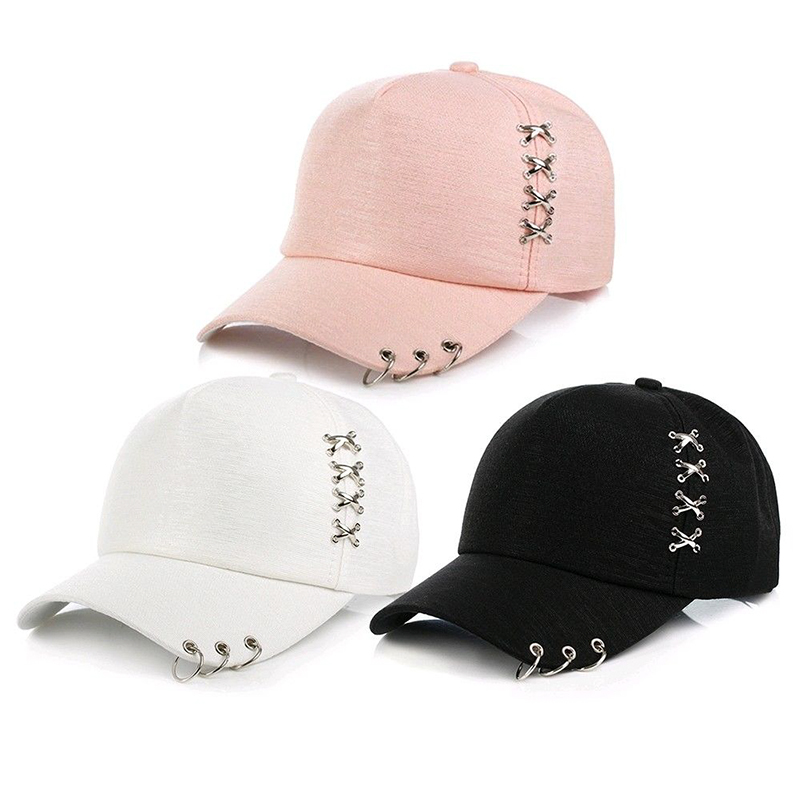 Title 1, KPOP Hat Piercing Ring Baseball Adjustable Cap...