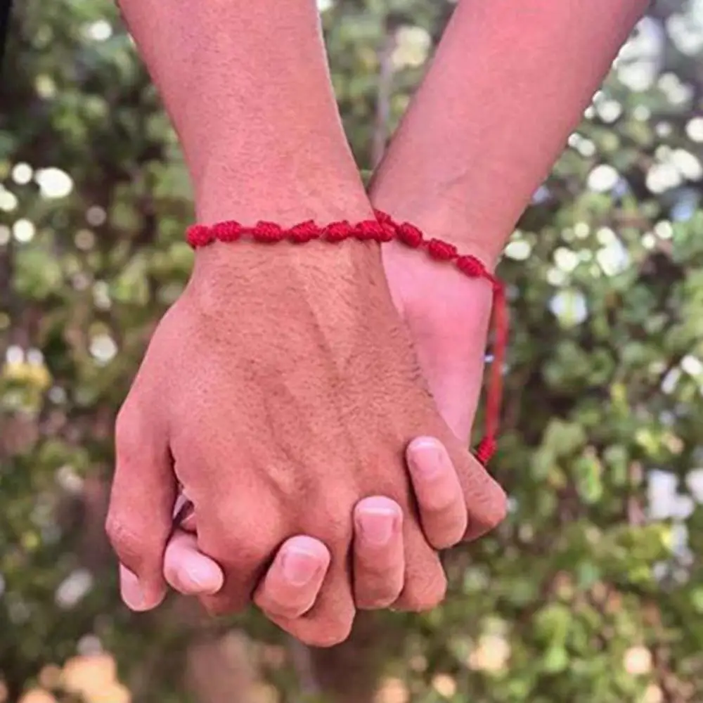 Bracelet Couple Fil Rouge Porte Bonheur, Idee Cadeau Femme Et