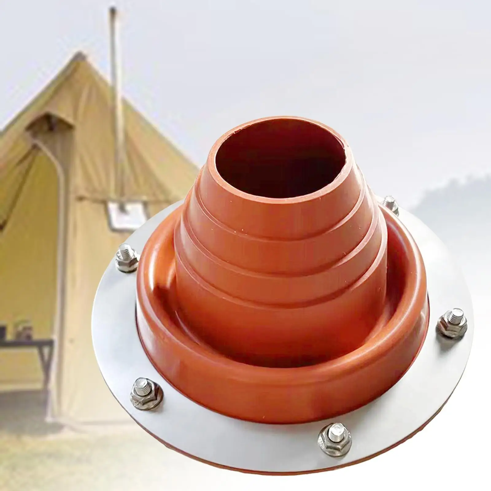 Tent Jack Kit Round Base Fire Resistant Pipe Vent Roof Jack Pipe Boot