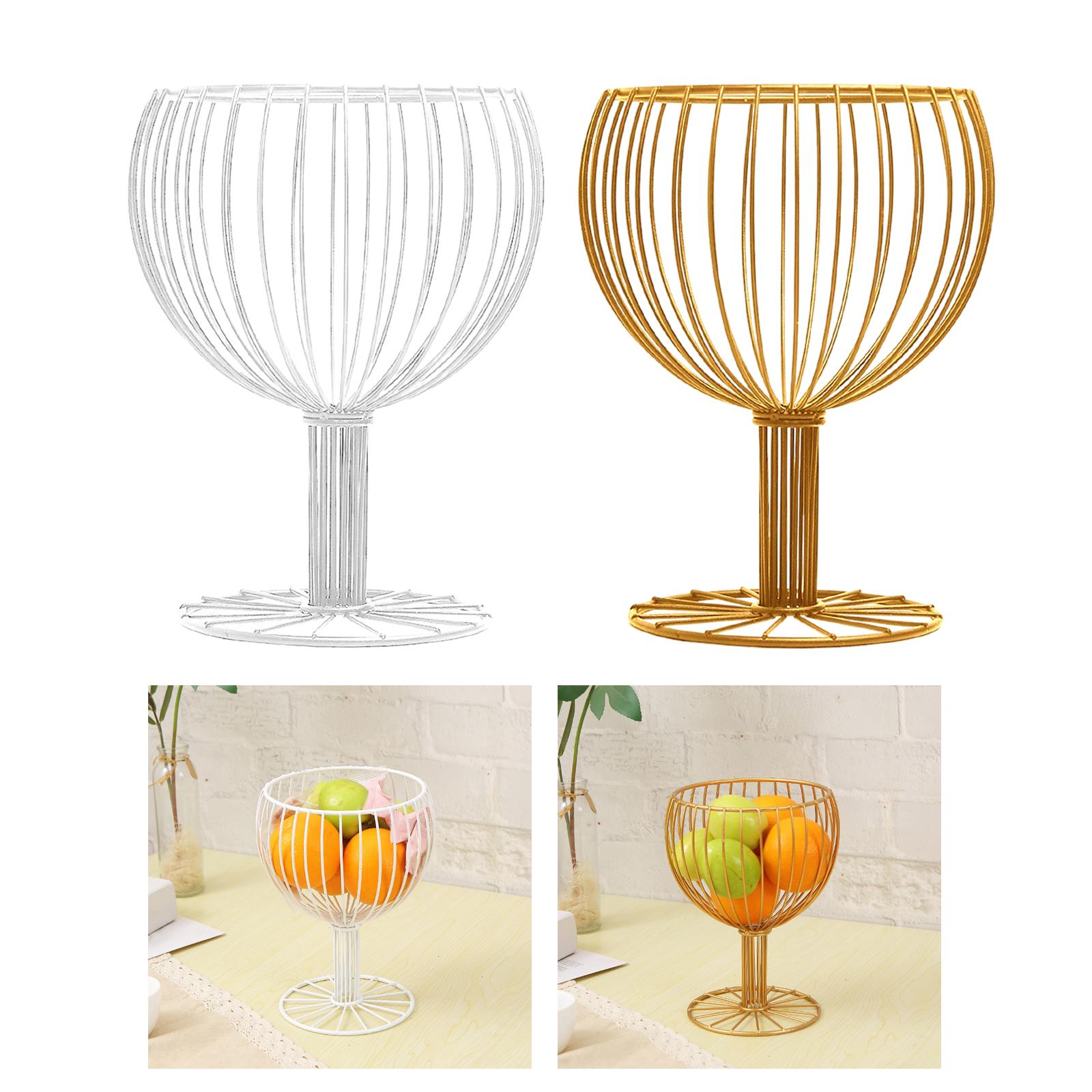 Fruit Basket Bowl Decorative Table Display Plate Goblet Shape  Multipurpose Storage Baskets for Dining Table Living Room Decor