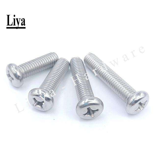 10- 50pcs M3.5 M4 M5 M6 M8 DIN7985 GB818 304 Stainless Steel Cross Recessed  Pan Head Screws Phillips Screw