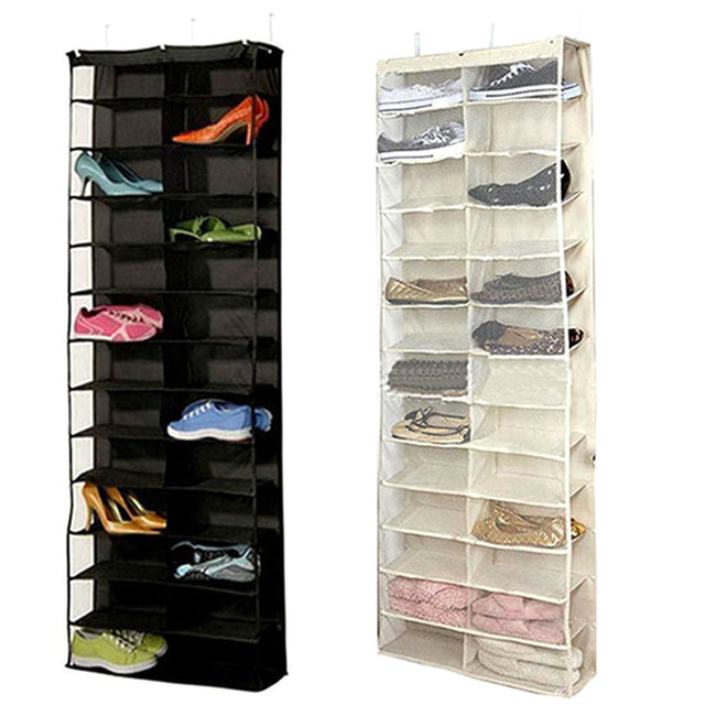 Hängende Schuhaufbewahrung Mit 24 Netztaschen – 56x144 Cm, Für Tür Oder Schrank, Aus Atmungsaktivem Vlies
