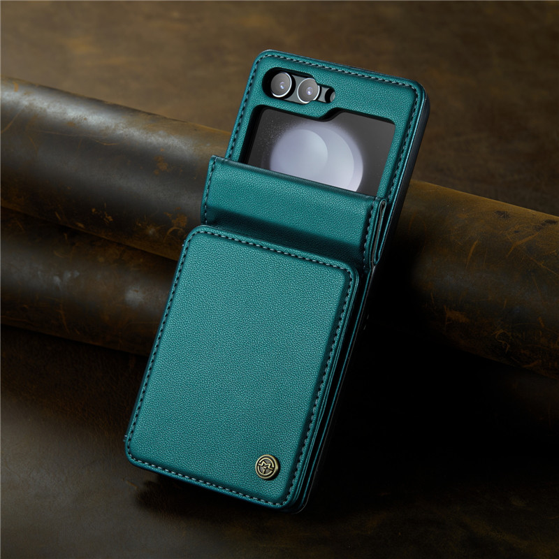 EUCAGR Luxury Magnetic Wallet PU Leather Case For Samsung Galaxy Z Flip 5 6 7 Card Solt Holder Pocket Cover For Galaxy Z Flip7 5