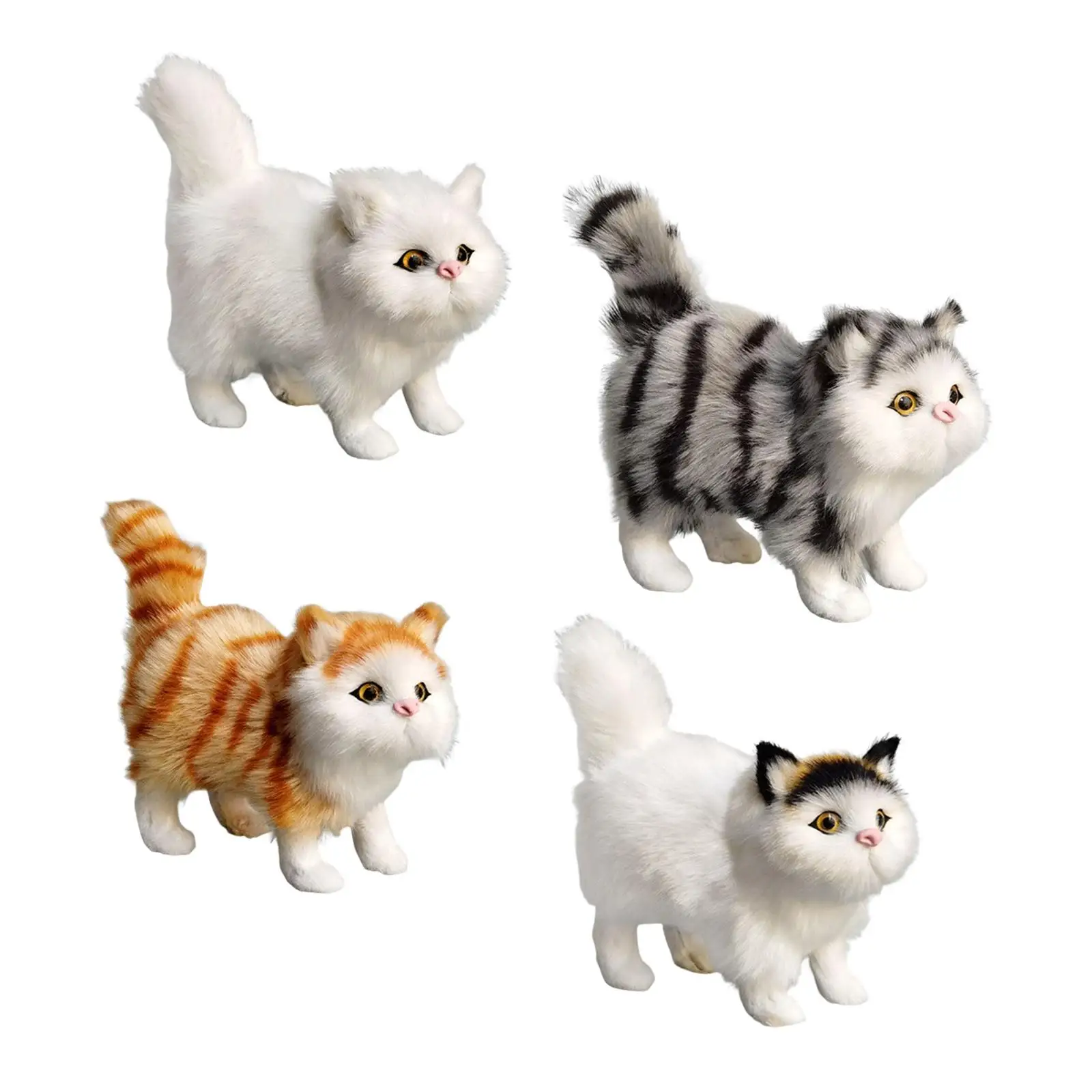 Miniature Simulation Cat Figures Realistic Kitten Figurines Toy for Tabletop