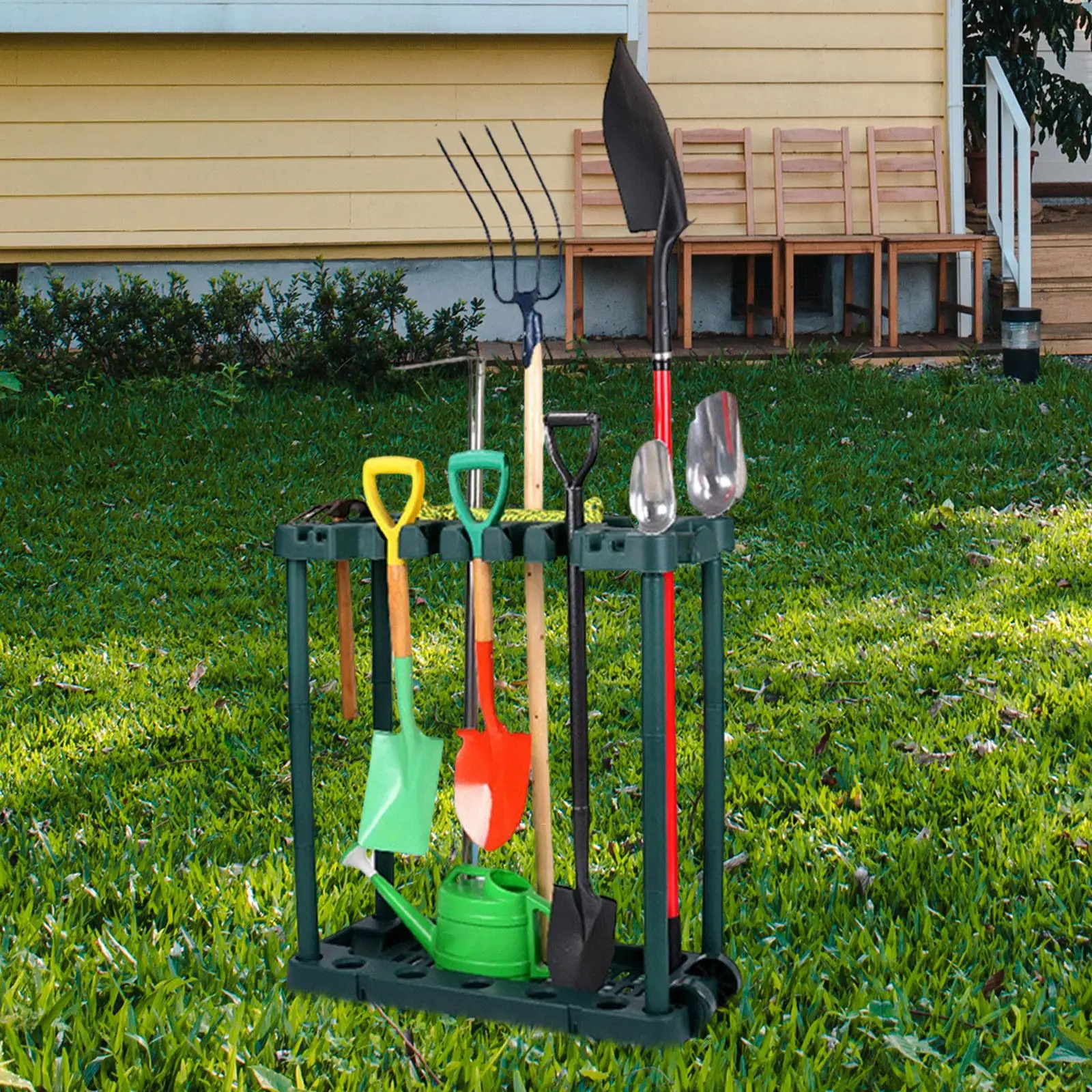 Garden Tool Organizer Rakes Shovels Rack large Tools Mop Broom Holder Utility Rack for Shed Indoor Outdoor Garage lawn