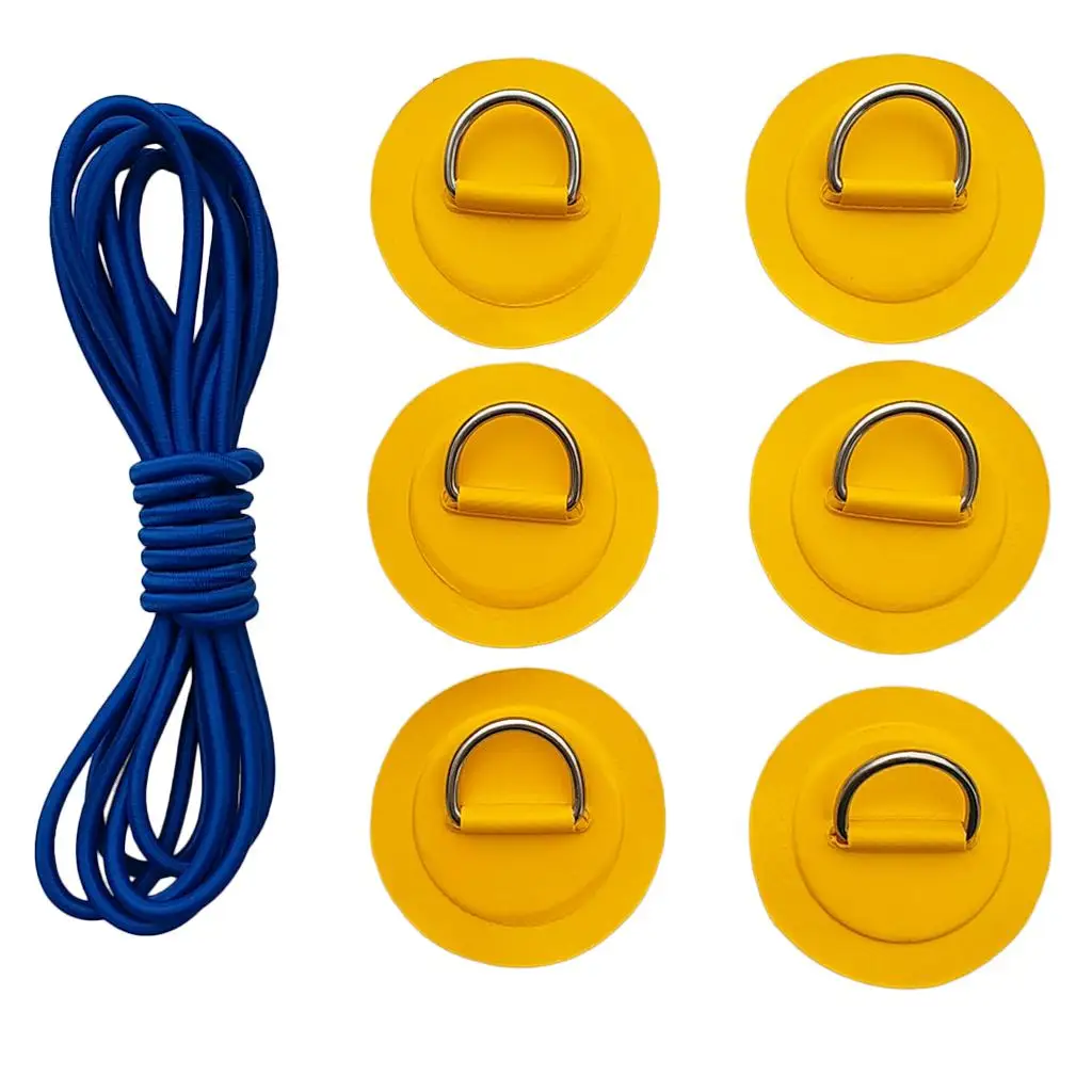 Pack 6 Stainless Steel /Pad & Rope Set for PVC Inflatable Boat Kayak